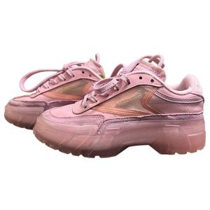 Reebok Club C Double Geo Pink Women Platform Shoe‎ Size 3.5
